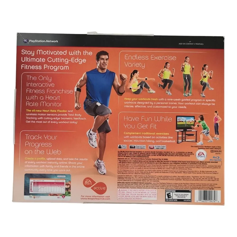 EA Sports‎ Active 2 Sony PS3 Personal Trainer Fitness Game plus accessories